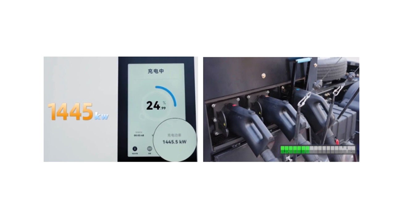 10. Huawei 2400A charger uses two charging guns and coolant gun