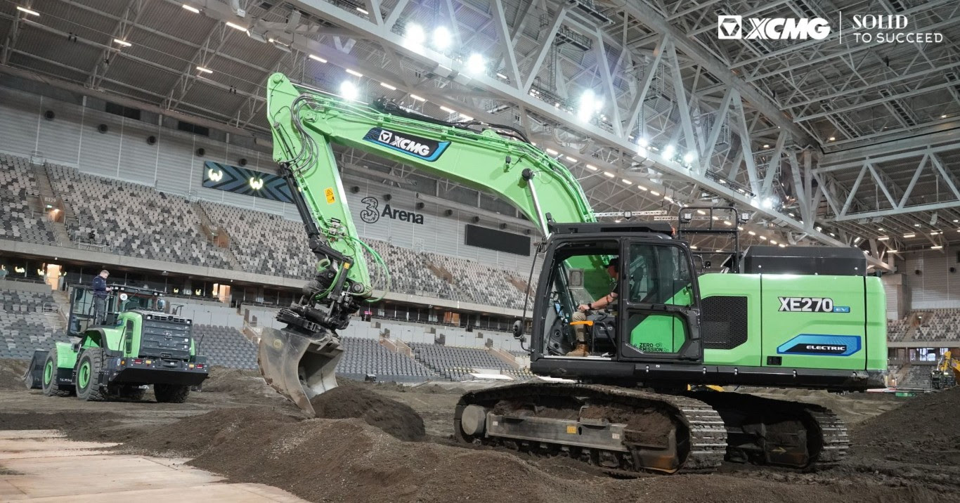 11. XCMG pure electric machines track building at the Swedish MX WSGP 1