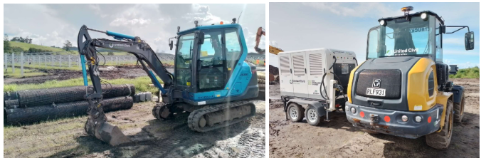 12. Etrucks XCMG United Civils XE35U-E and XC918EV
